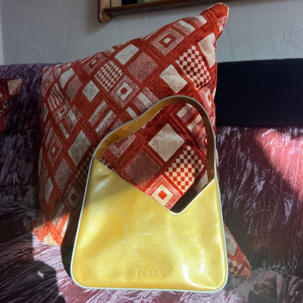 Prada Yellow Patent Leather Shoulder Bag - Picture 7 of 7